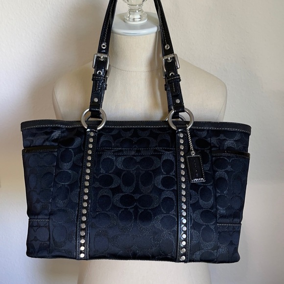 Coach Handbags - Coach monogram studded buckle shoulder bag